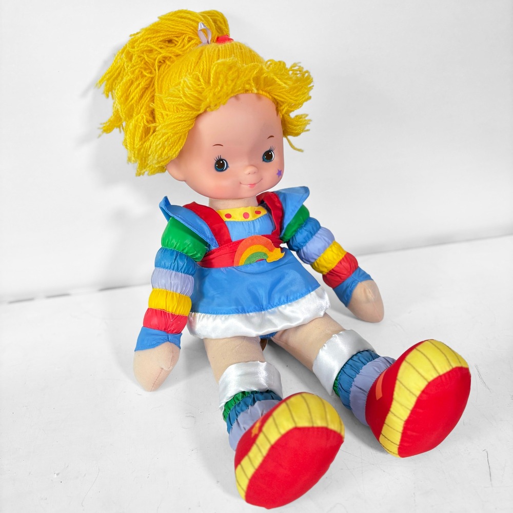 Vintage 80s Hallmark 18" Rainbow Brite Doll 1983 Blue Dress Yarn Hair Bright